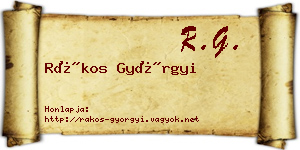 Rákos Györgyi névjegykártya
